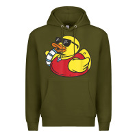 Army Green lifeguard rubber duck t shirt Premium Hoodie - linhVisuals
