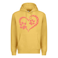 Antique Gold funny valentine day gift t  shirt paw print heart dog cat owner lover Premium Hoodie - linhVisuals