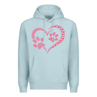 Blue Mist funny valentine day gift t  shirt paw print heart dog cat owner lover Premium Hoodie - linhVisuals