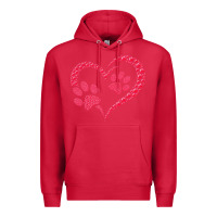 Cardinal funny valentine day gift t  shirt paw print heart dog cat owner lover Premium Hoodie - linhVisuals