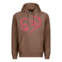 Chestnut funny valentine day gift t  shirt paw print heart dog cat owner lover Premium Hoodie - linhVisuals
