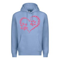 Colony Blue funny valentine day gift t  shirt paw print heart dog cat owner lover Premium Hoodie - linhVisuals