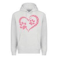 Dove Grey funny valentine day gift t  shirt paw print heart dog cat owner lover Premium Hoodie - linhVisuals