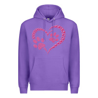 Purple funny valentine day gift t  shirt paw print heart dog cat owner lover Premium Hoodie - linhVisuals