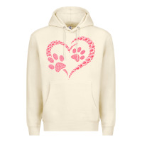 Sandshell funny valentine day gift t  shirt paw print heart dog cat owner lover Premium Hoodie - linhVisuals