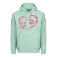 Seafoam funny valentine day gift t  shirt paw print heart dog cat owner lover Premium Hoodie - linhVisuals