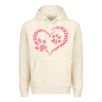Tofu funny valentine day gift t  shirt paw print heart dog cat owner lover Premium Hoodie - linhVisuals