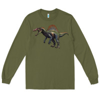 Army Green spinosaurus Long Sleeve Tee - Artiststas
