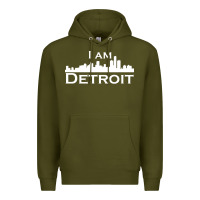 Army Green I Am Detroit Premium Hoodie - linhVisuals