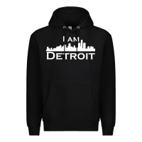 Black I Am Detroit Premium Hoodie - linhVisuals