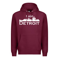 Burgundy I Am Detroit Premium Hoodie - linhVisuals