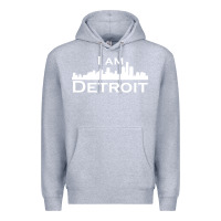 Heather Grey I Am Detroit Premium Hoodie - linhVisuals
