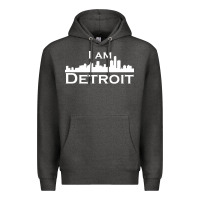 Charcoal Heather I Am Detroit Premium Hoodie - linhVisuals