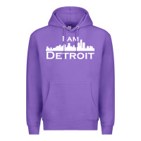 Purple I Am Detroit Premium Hoodie - linhVisuals