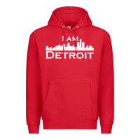 Red I Am Detroit Premium Hoodie - linhVisuals