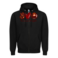 Black Peace Love Firefighter Zipper Hoodie - RanaPortraitStore