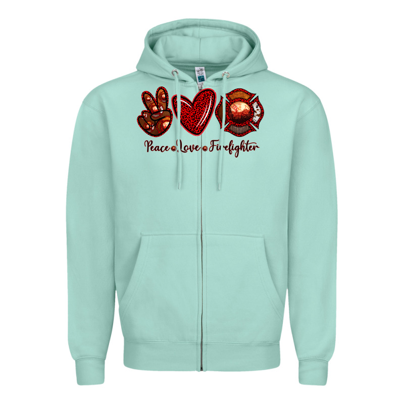 Peace Love Firefighter Zipper Hoodie by RanaPortraitStore | Teevron