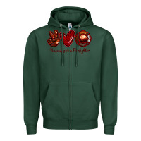 Sports Green Peace Love Firefighter Zipper Hoodie - RanaPortraitStore
