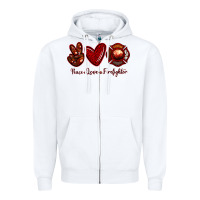 White Peace Love Firefighter Zipper Hoodie - RanaPortraitStore