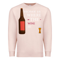 Pale Pink HOME IS WHERE THE WINE IS Premium Sweatshirt - Bettercallsaul
