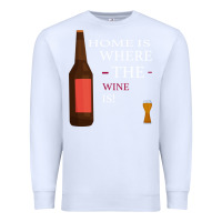 White HOME IS WHERE THE WINE IS Premium Sweatshirt - Bettercallsaul