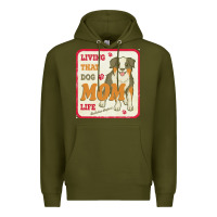 Army Green australian shepherd mom t  shirt living that dog mom life australian s Premium Hoodie - linhVisuals