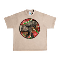 French Oak Belgian Horse Christmas Urban Heavy Tee - LillyAllenDesigns