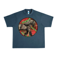 Midnight Navy Belgian Horse Christmas Urban Heavy Tee - LillyAllenDesigns
