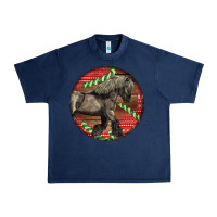 Navy Belgian Horse Christmas Urban Heavy Tee - LillyAllenDesigns