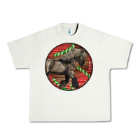 Pistachio Belgian Horse Christmas Urban Heavy Tee - LillyAllenDesigns