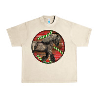 Sandshell Belgian Horse Christmas Urban Heavy Tee - LillyAllenDesigns