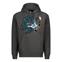 Charcoal Heather the barracuda san jose Premium Hoodie - linhVisuals