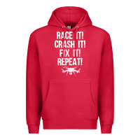 Cardinal funny drone racing design men women drone pilot rc racers Premium Hoodie - linhVisuals