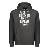 Charcoal Heather funny drone racing design men women drone pilot rc racers Premium Hoodie - linhVisuals