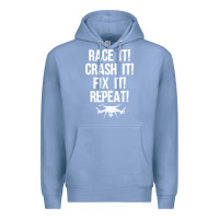 Colony Blue funny drone racing design men women drone pilot rc racers Premium Hoodie - linhVisuals