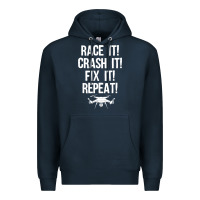 Navy funny drone racing design men women drone pilot rc racers Premium Hoodie - linhVisuals