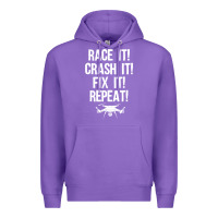 Purple funny drone racing design men women drone pilot rc racers Premium Hoodie - linhVisuals