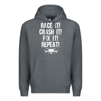 Rock funny drone racing design men women drone pilot rc racers Premium Hoodie - linhVisuals