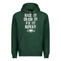 Sports Green funny drone racing design men women drone pilot rc racers Premium Hoodie - linhVisuals