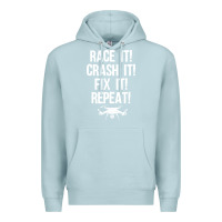 Blue Mist funny drone racing design men women drone pilot rc racers Premium Hoodie - linhVisuals