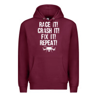 Burgundy funny drone racing design men women drone pilot rc racers Premium Hoodie - linhVisuals