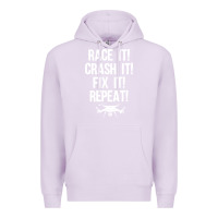 Lilac funny drone racing design men women drone pilot rc racers Premium Hoodie - linhVisuals