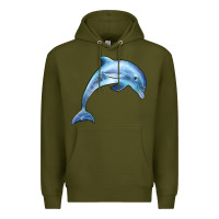 Army Green dolphin Premium Hoodie - BarkalooDesign