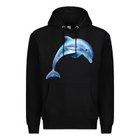 Black dolphin Premium Hoodie - BarkalooDesign