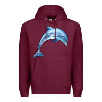 Burgundy dolphin Premium Hoodie - BarkalooDesign