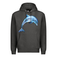 Charcoal Heather dolphin Premium Hoodie - BarkalooDesign
