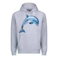 Heather Grey dolphin Premium Hoodie - BarkalooDesign