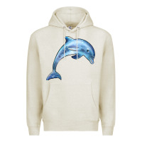 Oatmeal Heather dolphin Premium Hoodie - BarkalooDesign