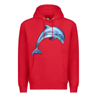 Red dolphin Premium Hoodie - BarkalooDesign