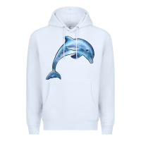 White dolphin Premium Hoodie - BarkalooDesign